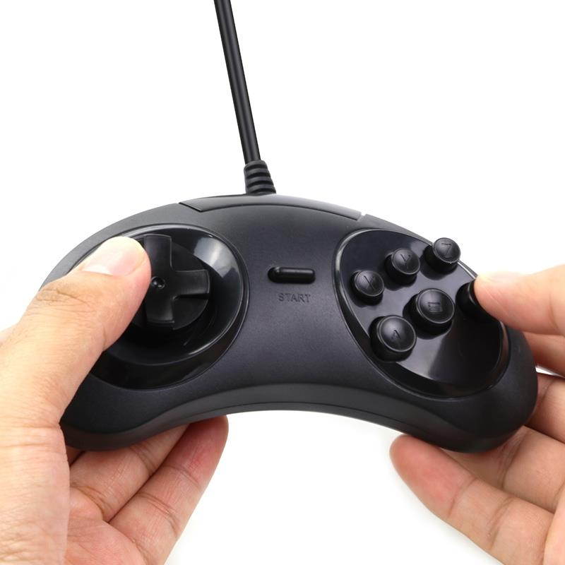 Game Controller USB Gamepad with 6 Buttons for SEGA Genesis / MD2 Y1301 Play on  PC or Mac with USB Port