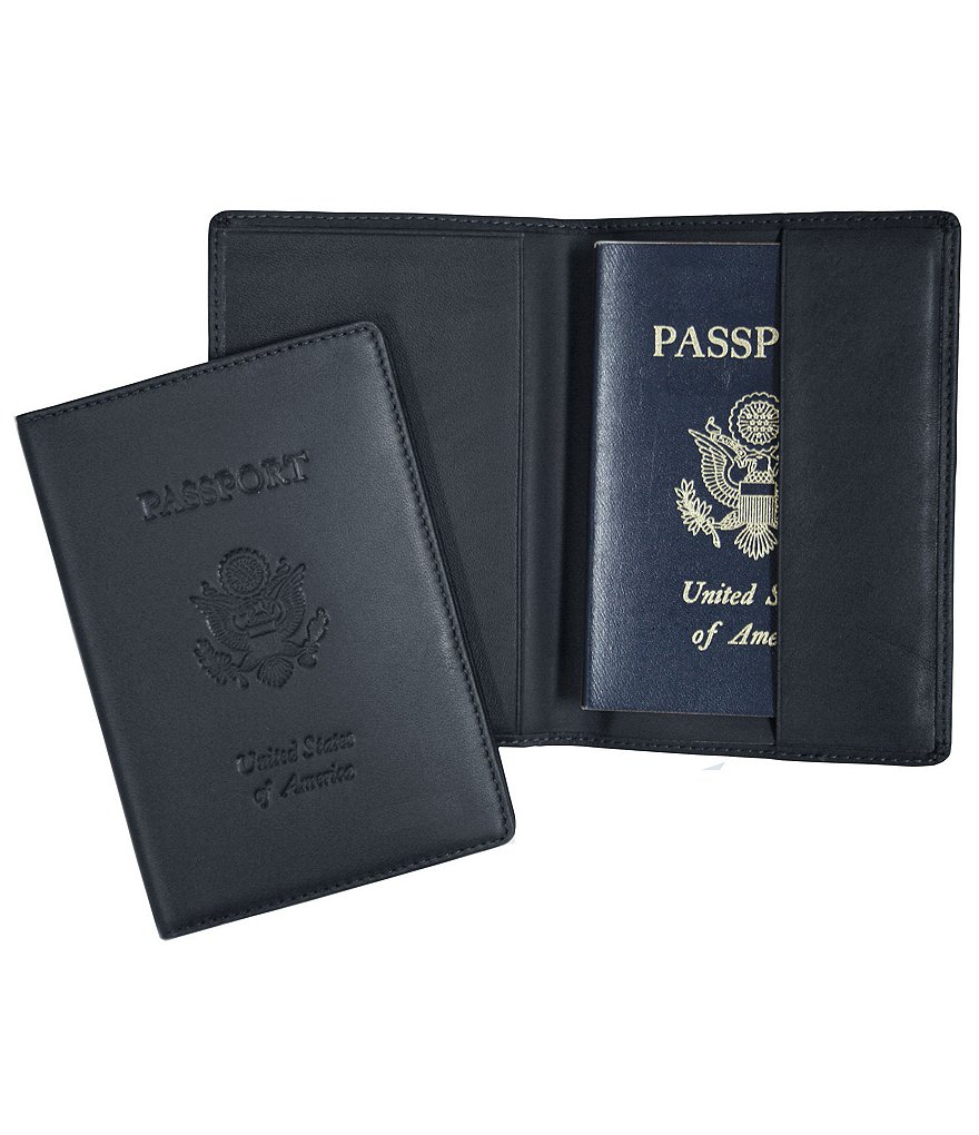 ROYCE New York Leather Debossed RFID Blocking Passport Jacket