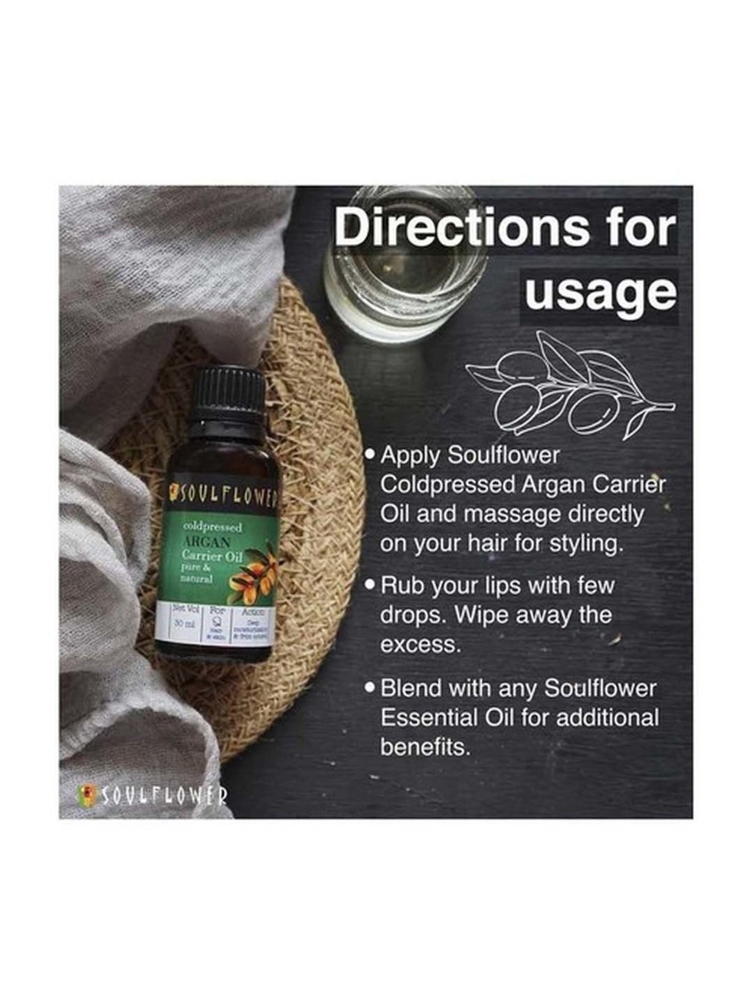 Soulflower Coldpressed Argan Carrier Oil - 30 ml