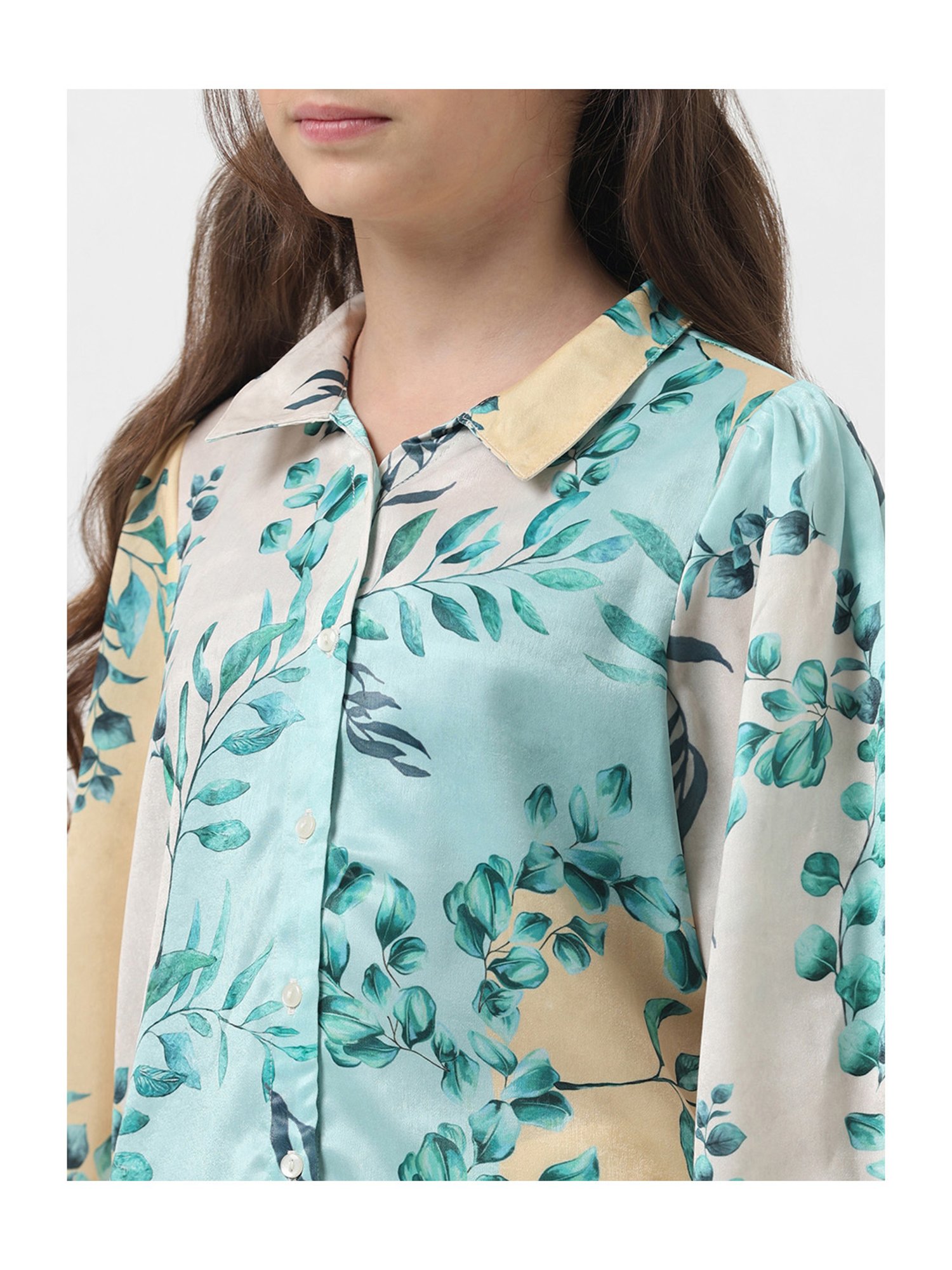 VERO MODA GIRL Multicolor Printed Full Sleeves Shirt Top