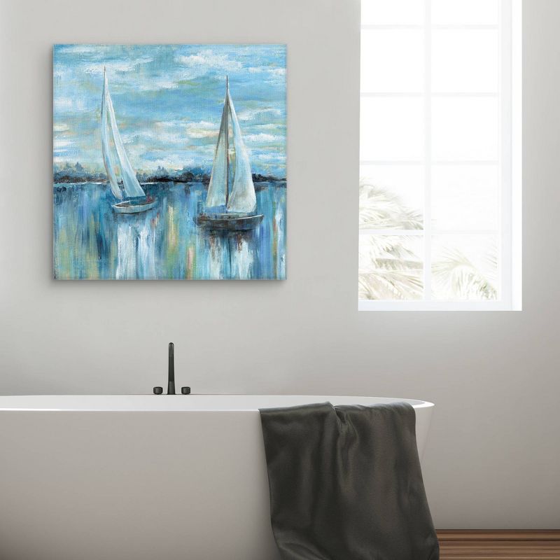 30" x 30" Evening on the Bay Square by Nan Art on Canvas - Fine Art Canvas