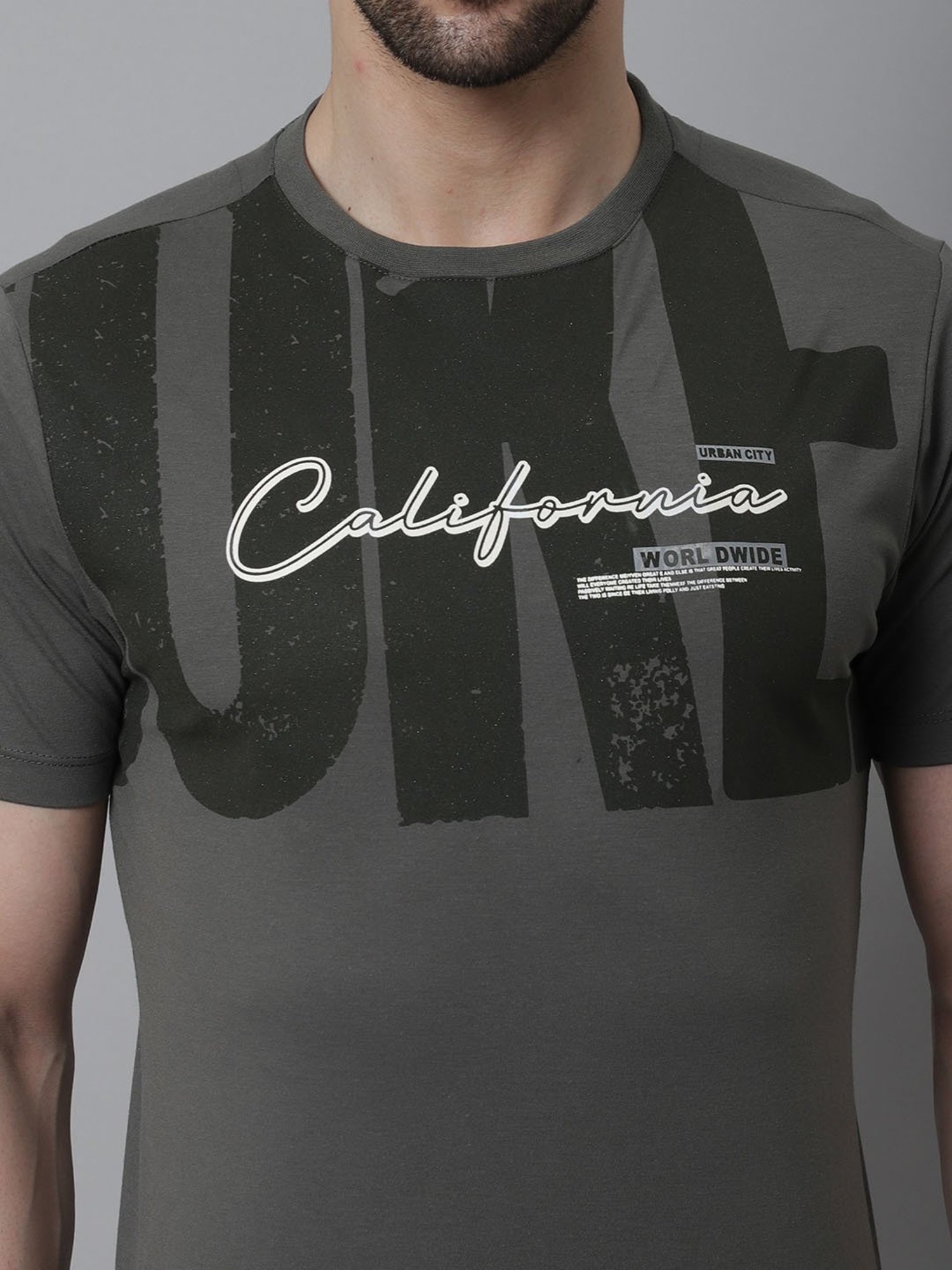 Venitian- Forbidden Clothing Charcoal Slim Fit Graphic Print Crew T-Shirt