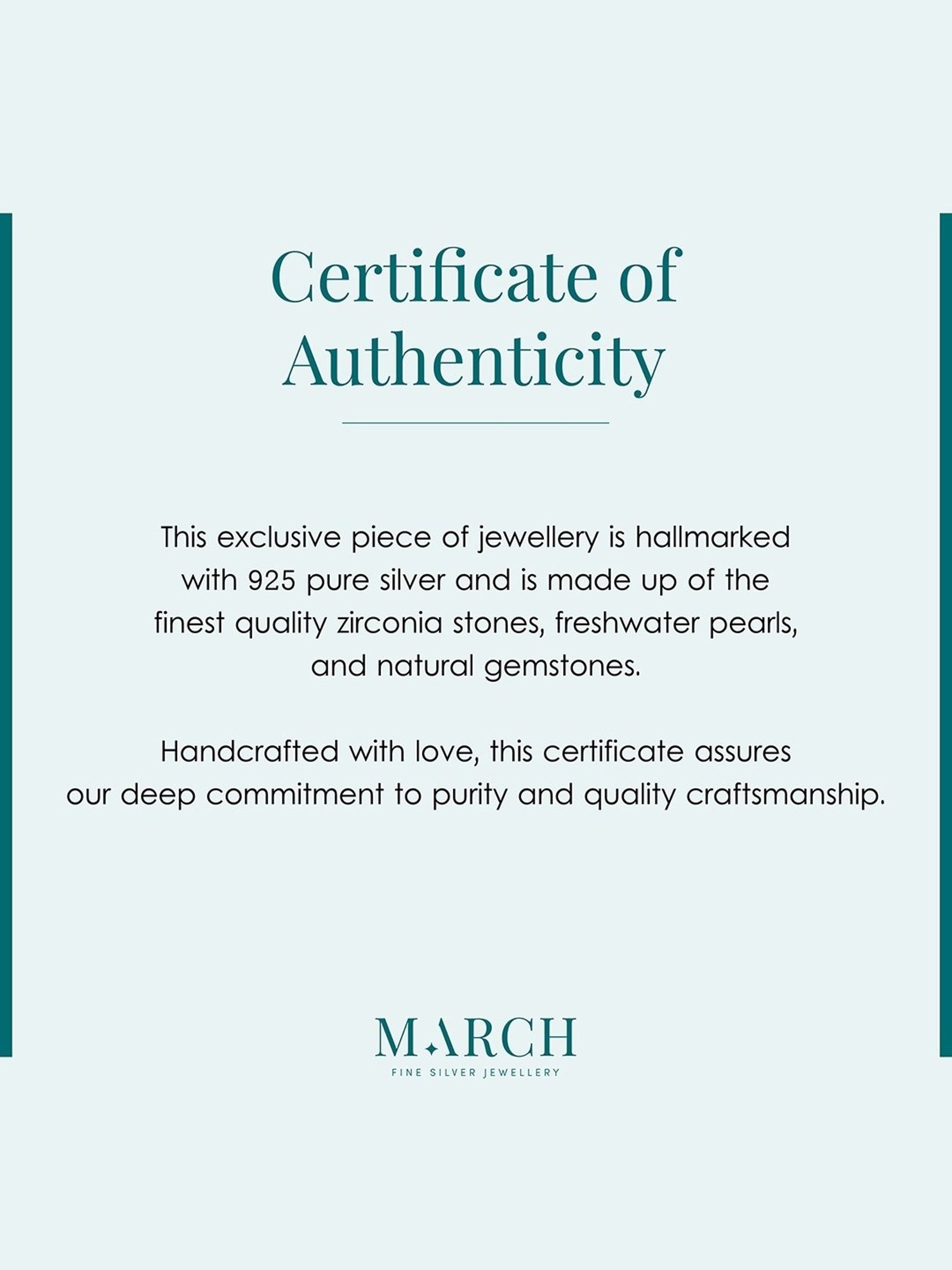 March by FableStreet 92.5 Sterling Silver Three-stone Studded Zircon Necklace