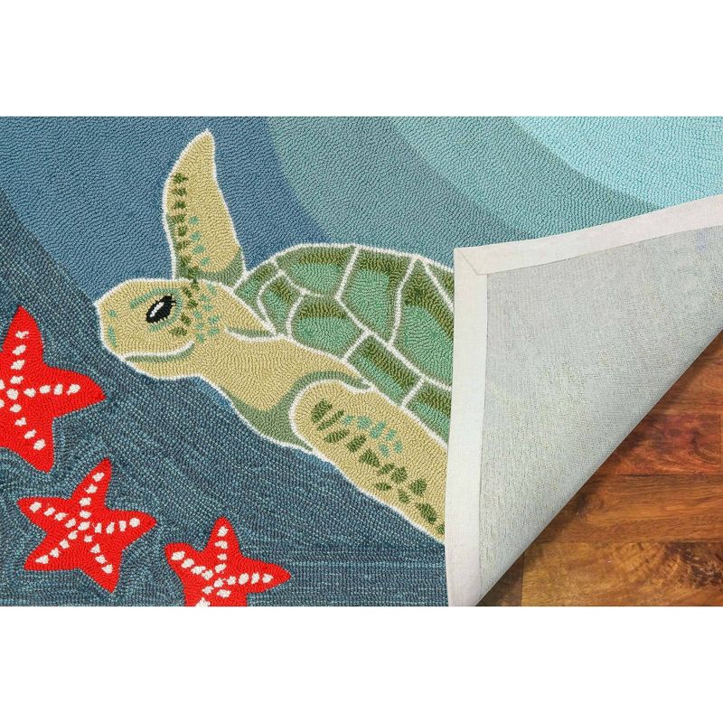 Frontporch Indoor/Outdoor Sea Turtle Ocean Rug 30"X48" Blue - Liora Manne