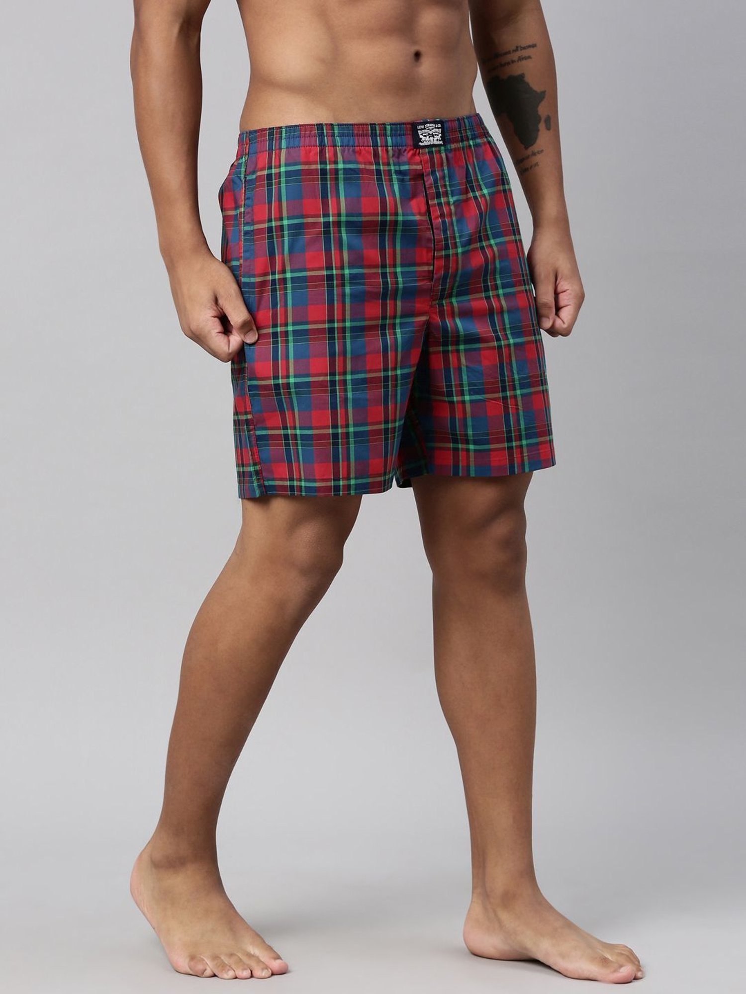 Levi's Multi Cotton Regular Fit Checks Boxers