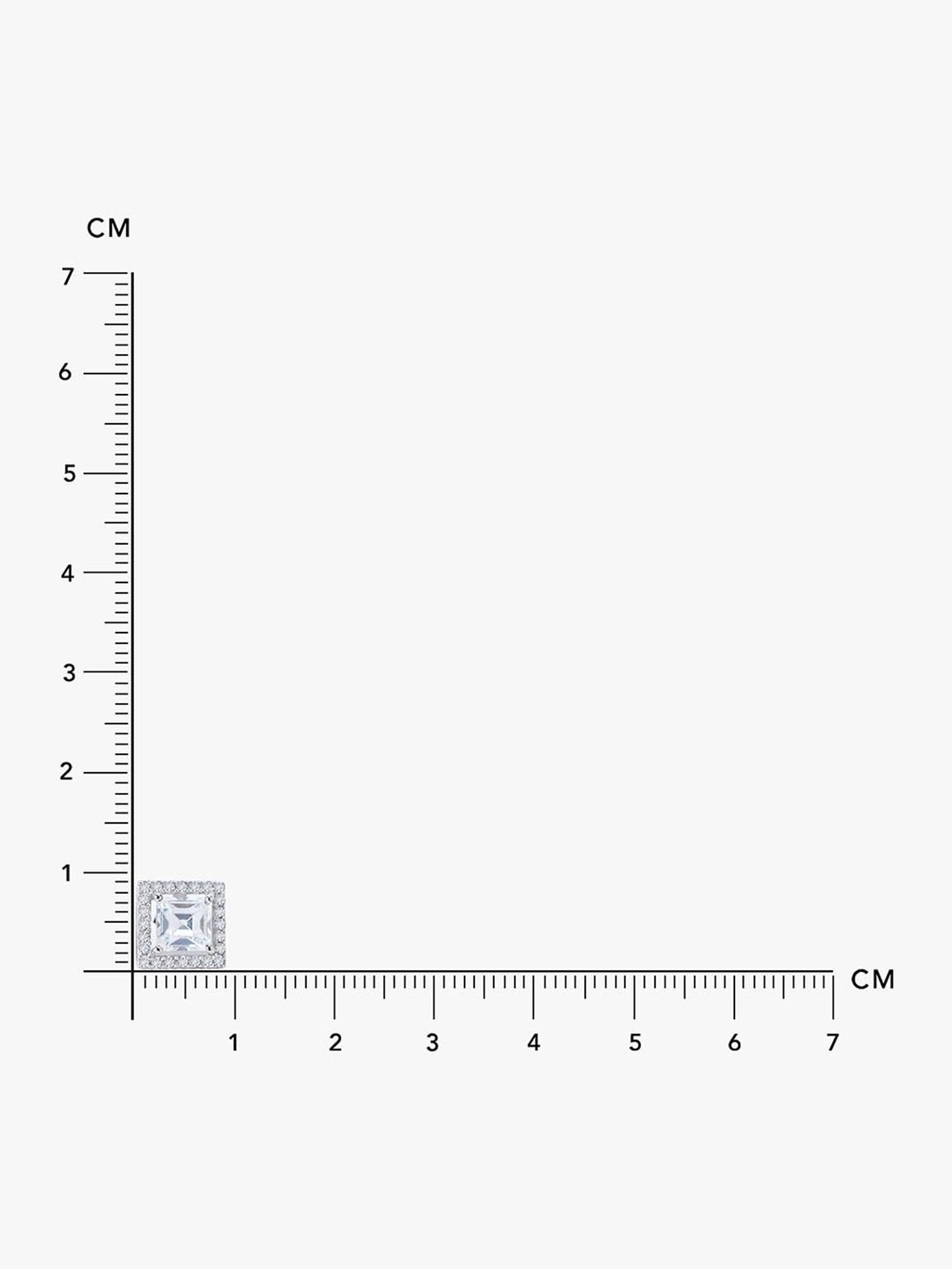 March by FableStreet Sterling Silver Princess-Cut Zircon Solitaire Stud Earrings for Women