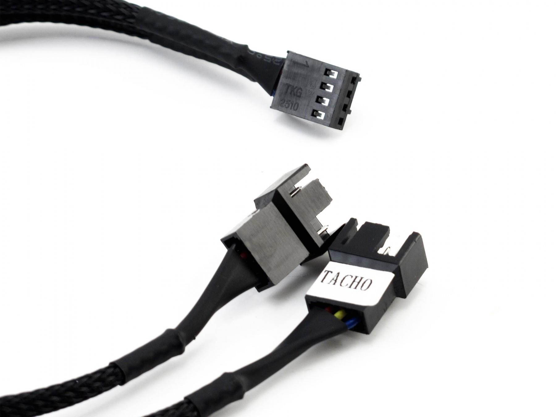 XSPC PWM Twin Splitter Cable, 30cm, Black, 4-pack