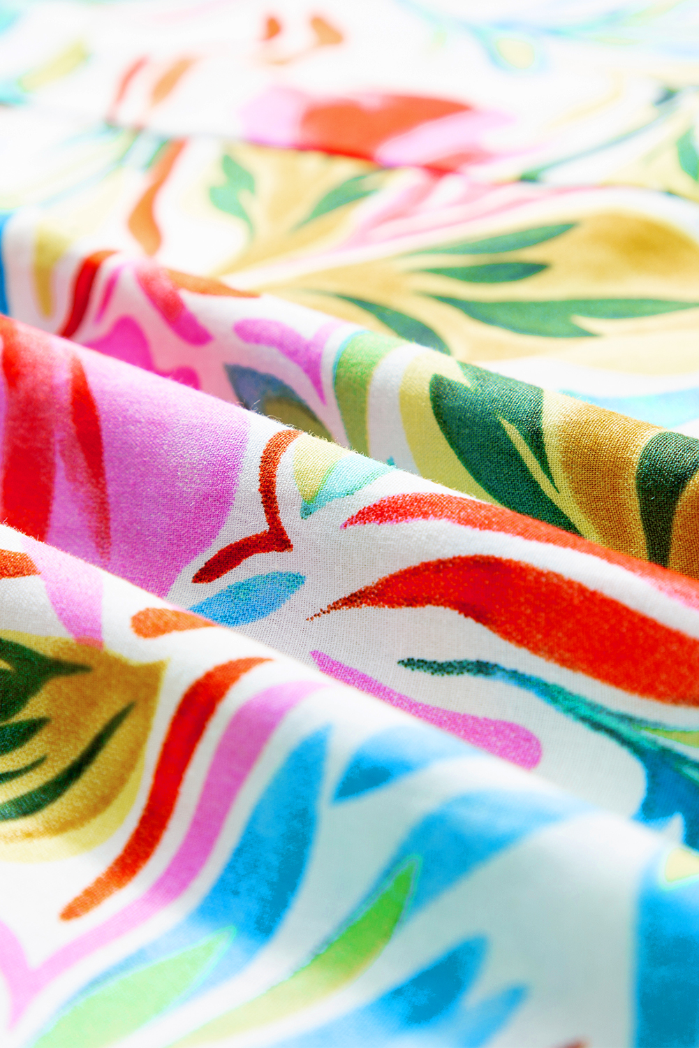 Multicolor Boho Floral Collared Long Sleeve Dress