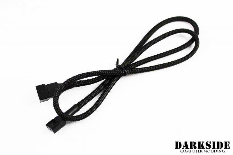 Darkside 4-Pin 70cm (27") M/F PWM Fan Sleeved Cable - Jet Black (DS-0578)