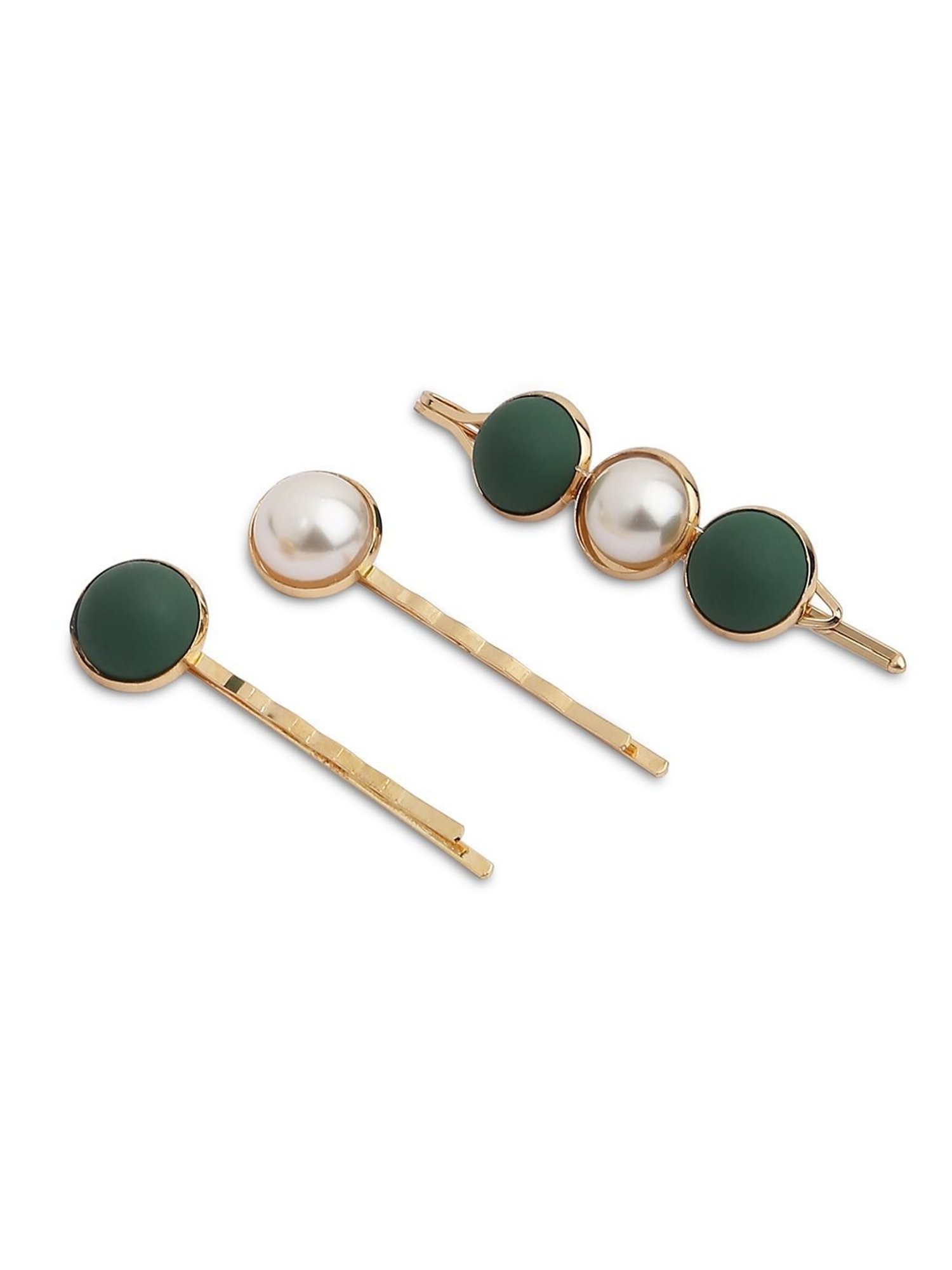 Golden Embellished Hair Clip - Set of 3