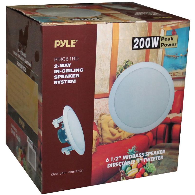 PYLE PDIC61RD 6.5'' 200W 2-Way In-Ceiling/Wall Speaker System White (20 Pack)