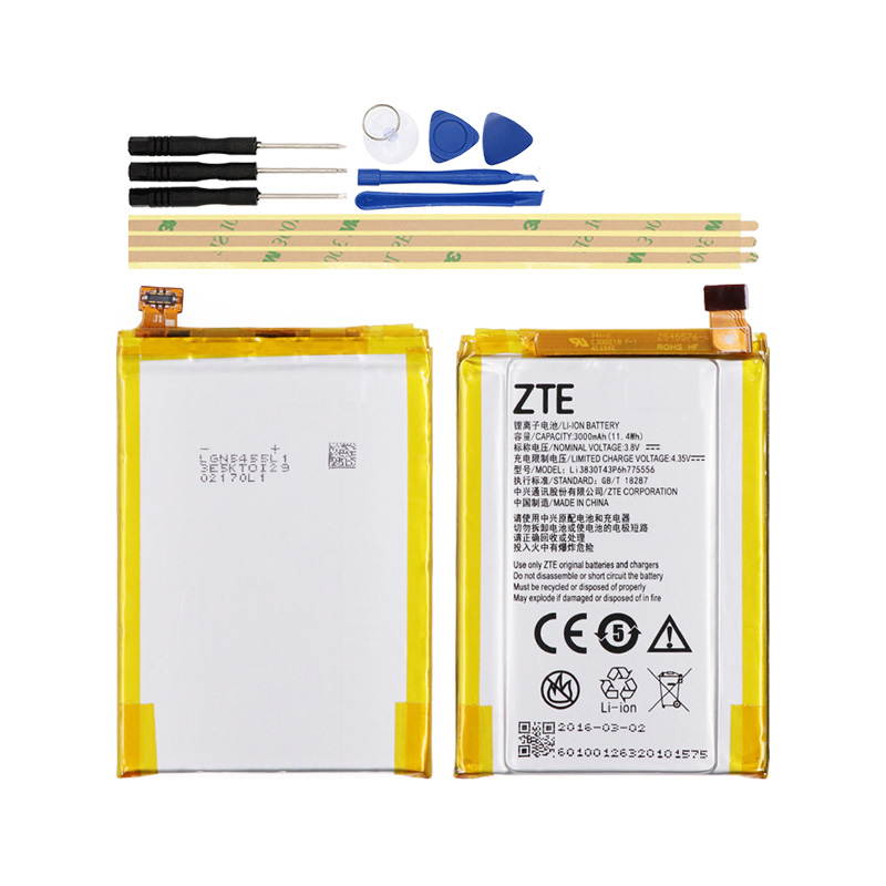 Li3830T43P6h775556 For ZTE Axon A1, Axon A1p, AXON A2015, Blade V7 Max Battery 3000mAh Cell Phone Replacement Batteries