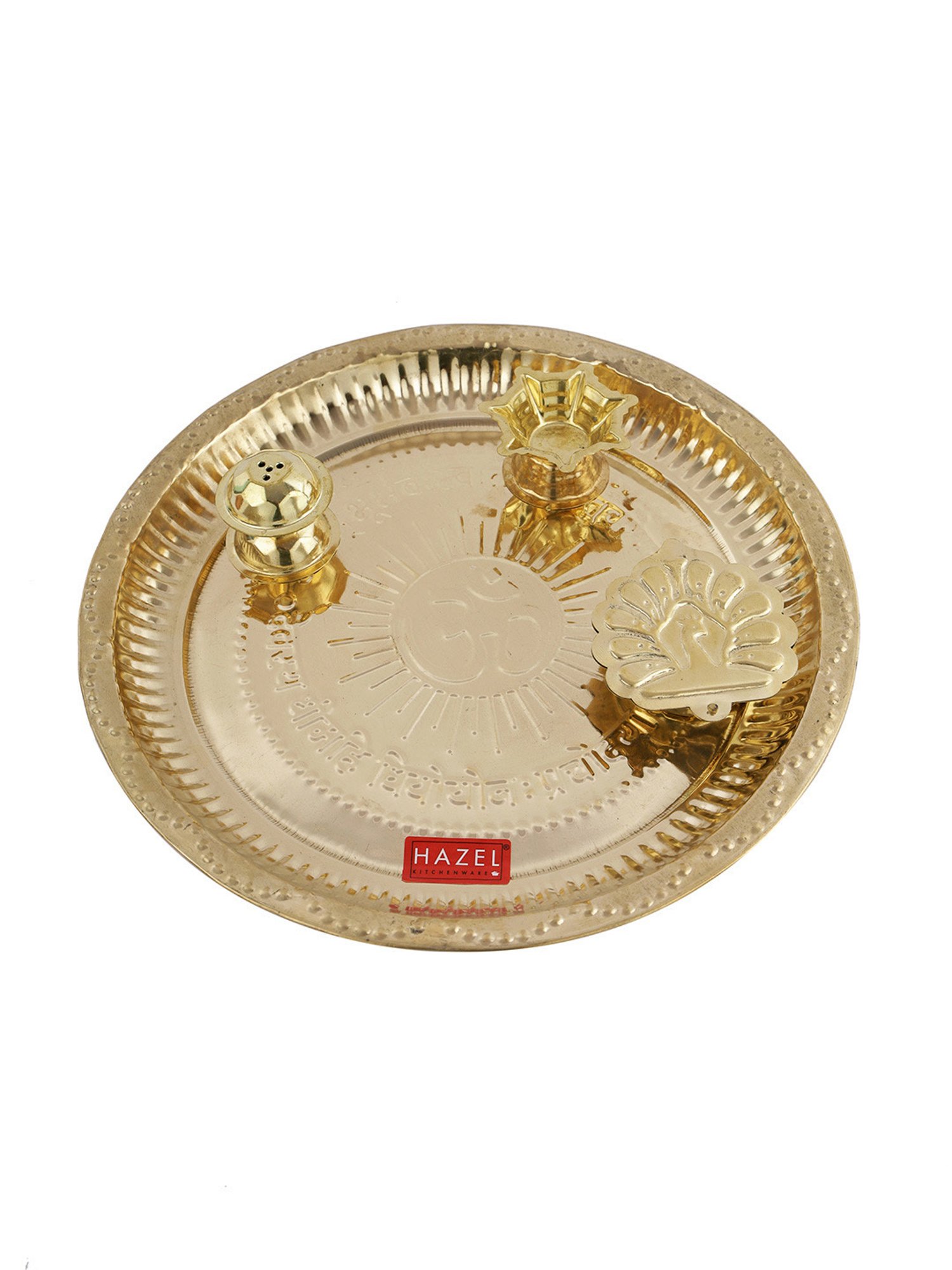 HAZEL Gold Brass Aarti Thali