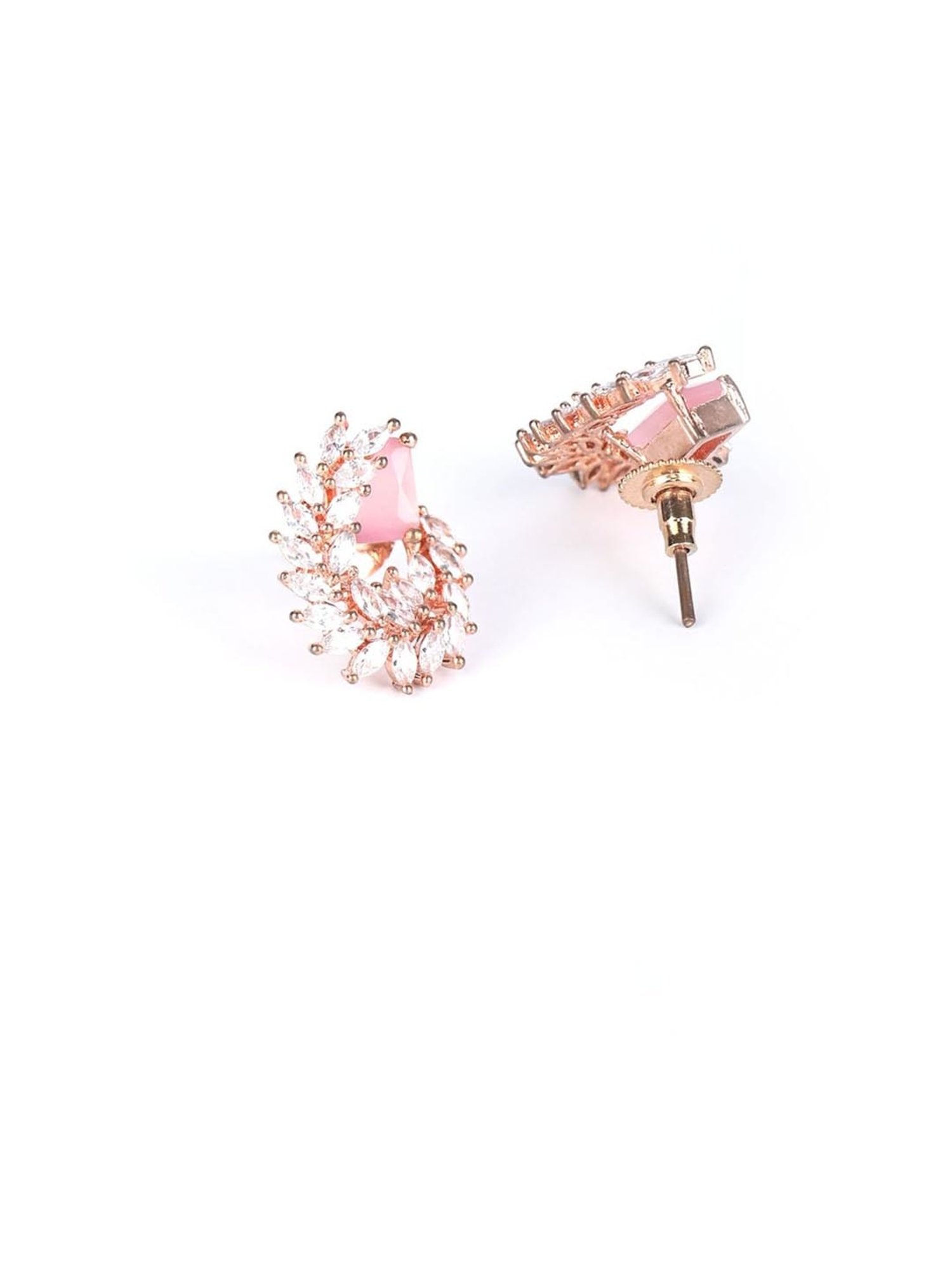 Priyaasi Pink & Rose Gold Stud Earrings