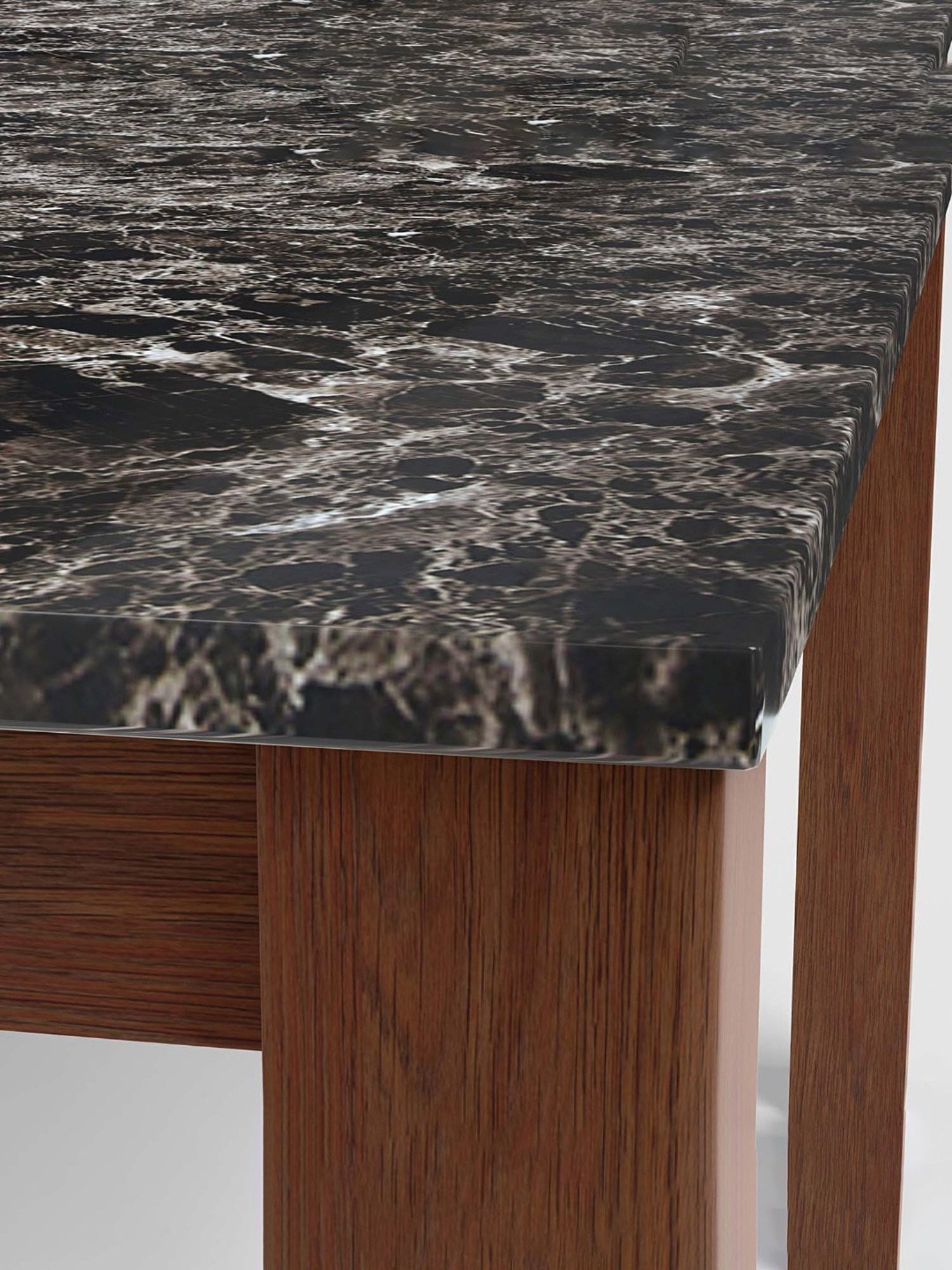 Godrej Interio Onyx Black & Brown Rubber Wood 6 Seater Rectangular Dining Table