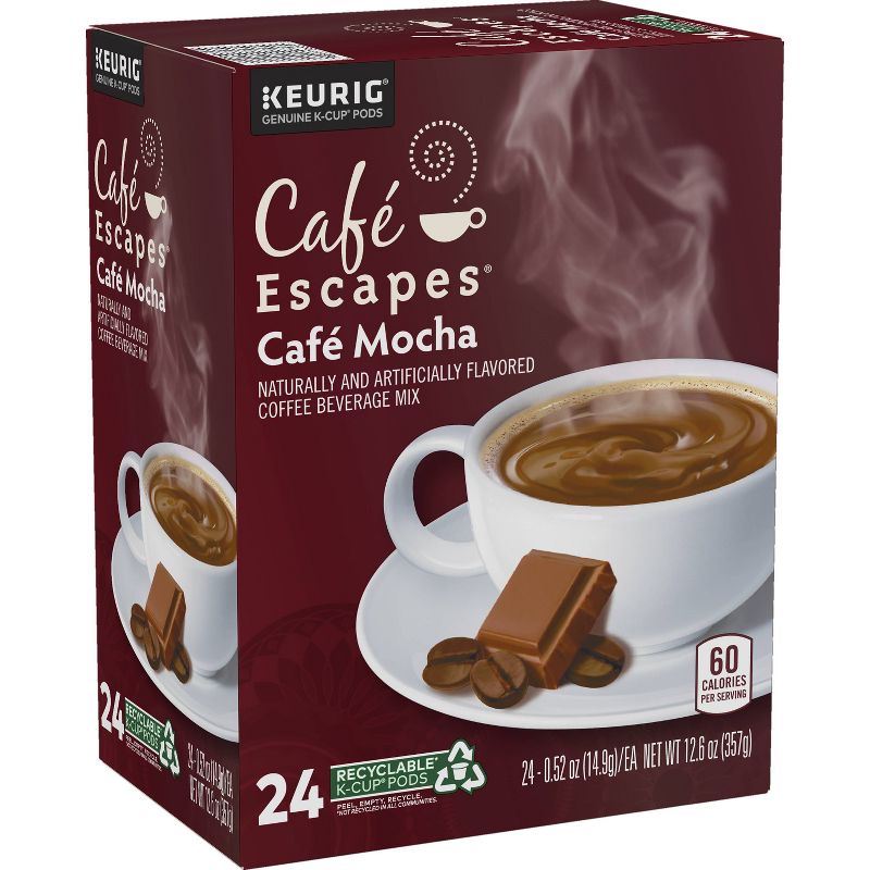 24ct Café Escapes Café Mocha Keurig K-Cup Coffee Pods Flavored Coffee Dark Roast