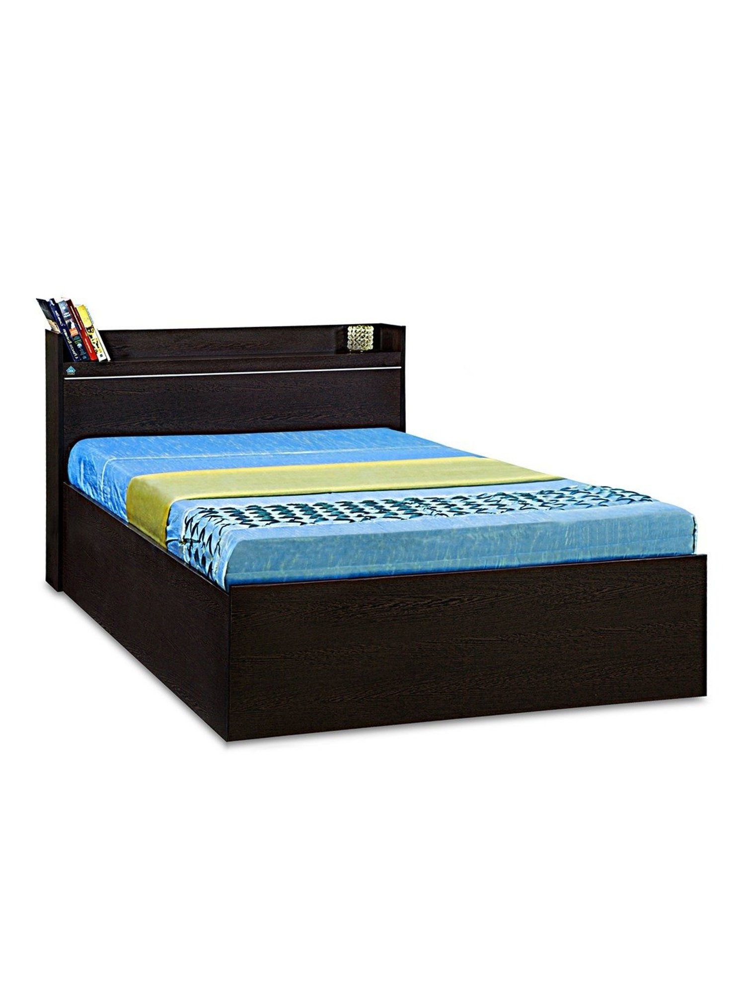 Delite Kom Plum Flowery Wenge Engineered Wood Single Box Bed