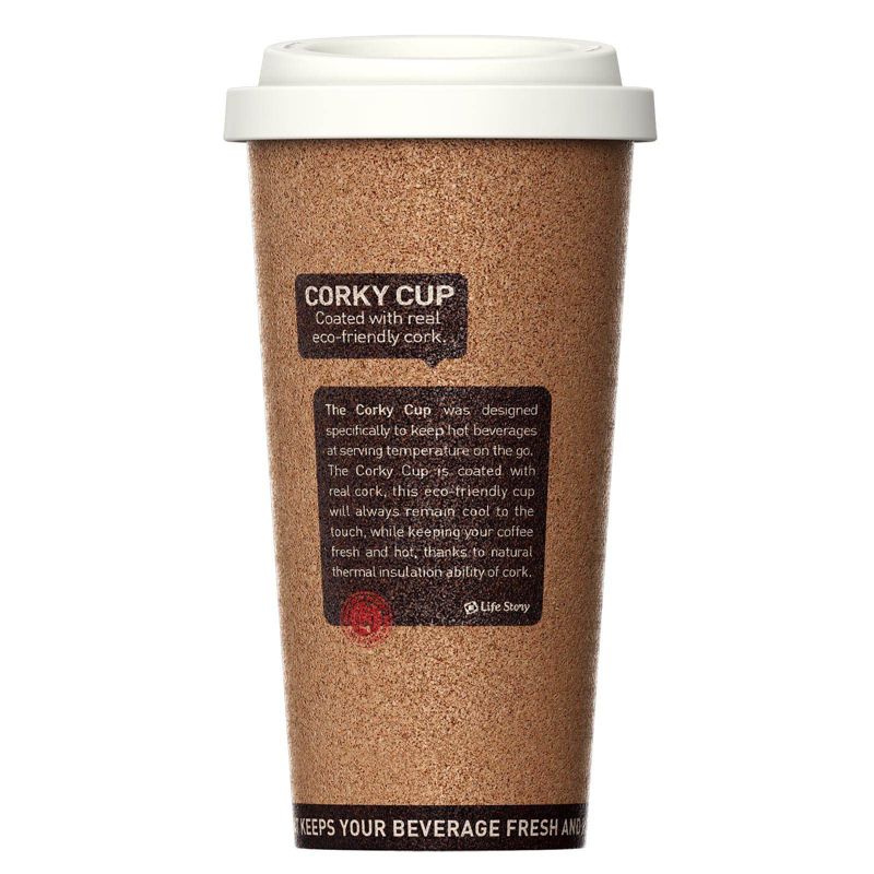 Life Story Corky Cup Reusable 16 oz Insulated Travel Mug Coffee Thermos (2 Pack)