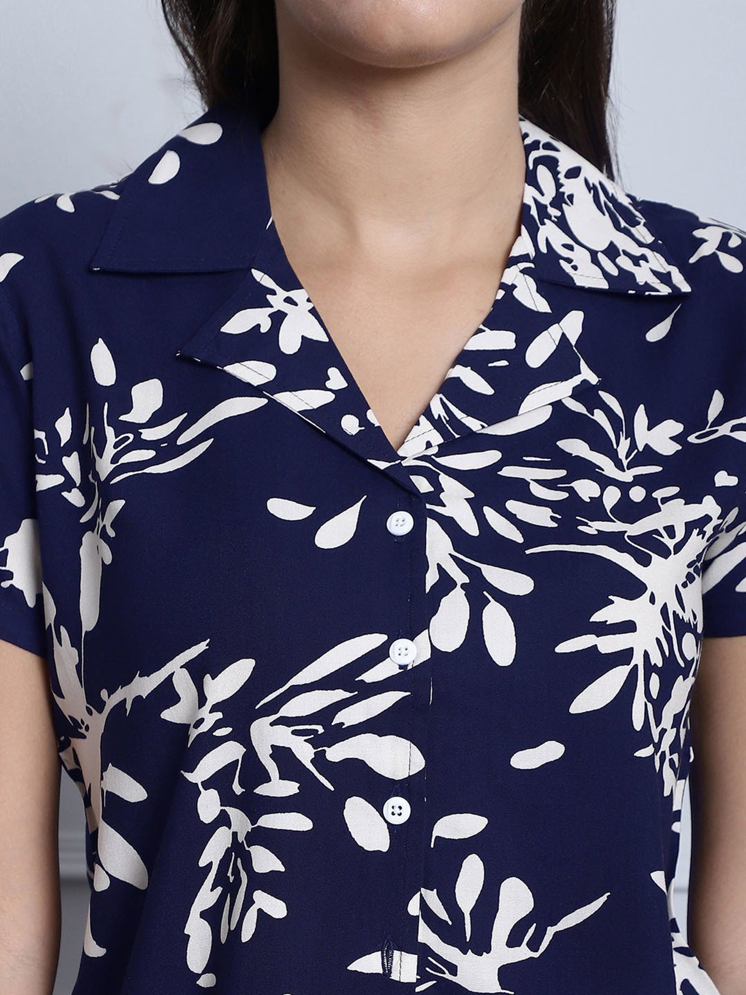 Boston Club Navy Printed Top With Pyjamas