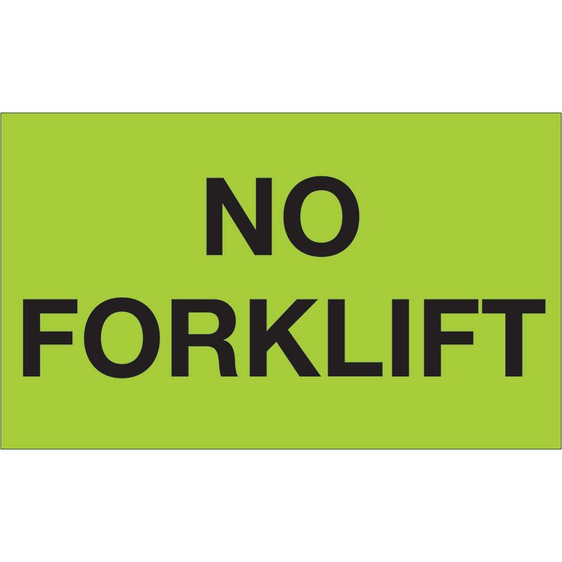 Tape Logic Labels "No Forklift" 3" x 5" Fluorescent Green 500/Roll DL1321