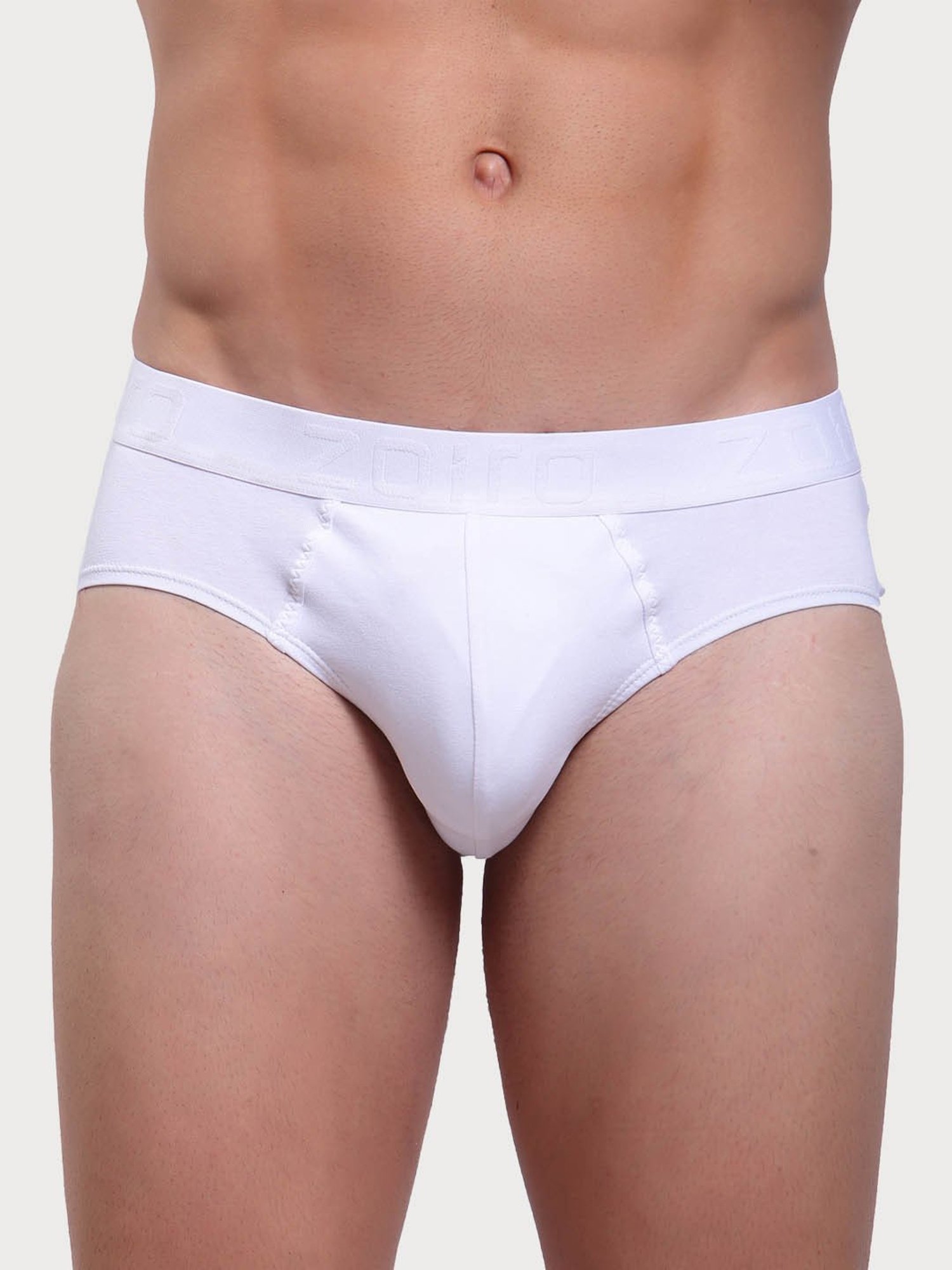 Zoiro White Cotton Regular Fit Briefs - Pack Of 2