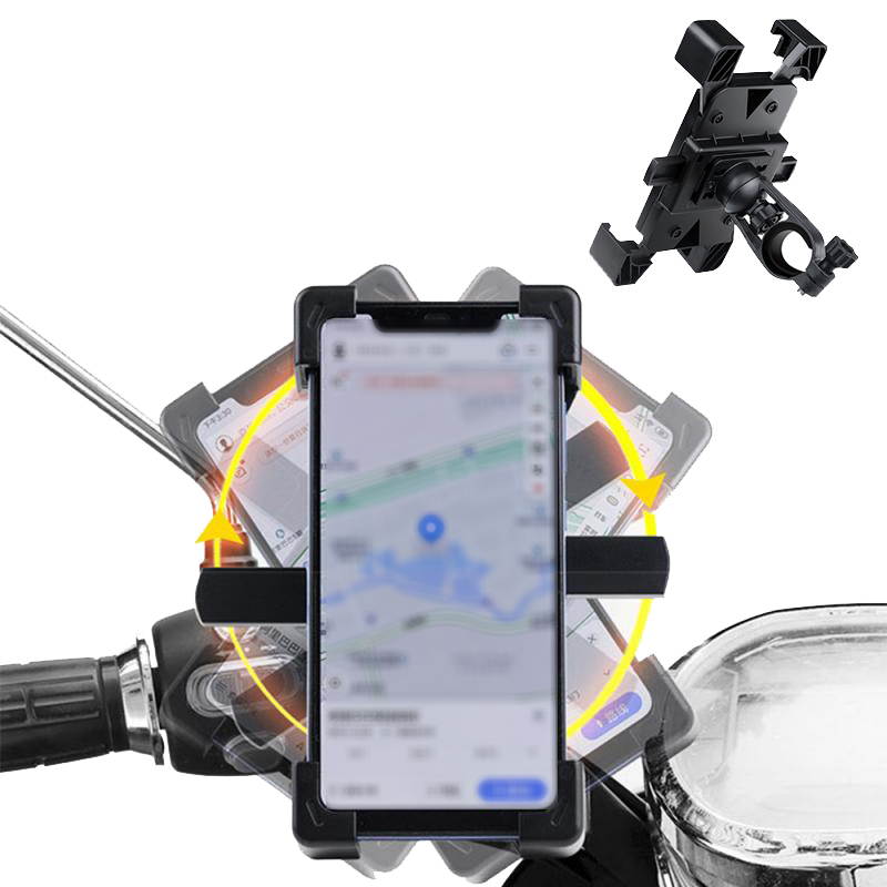 Wheel Up CT01 360 Rotation Mechanical Lock Motorcycle Bicycle Handlebar Mobile Phone Holder Stand for Devices between 4.5-6.5 inch