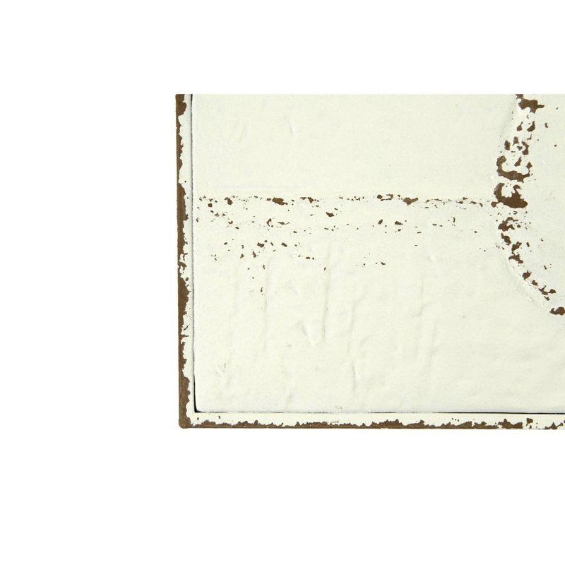 24" Embossed Flowers in Vase Distressed Metal Wood Wall Décor - 3R Studios