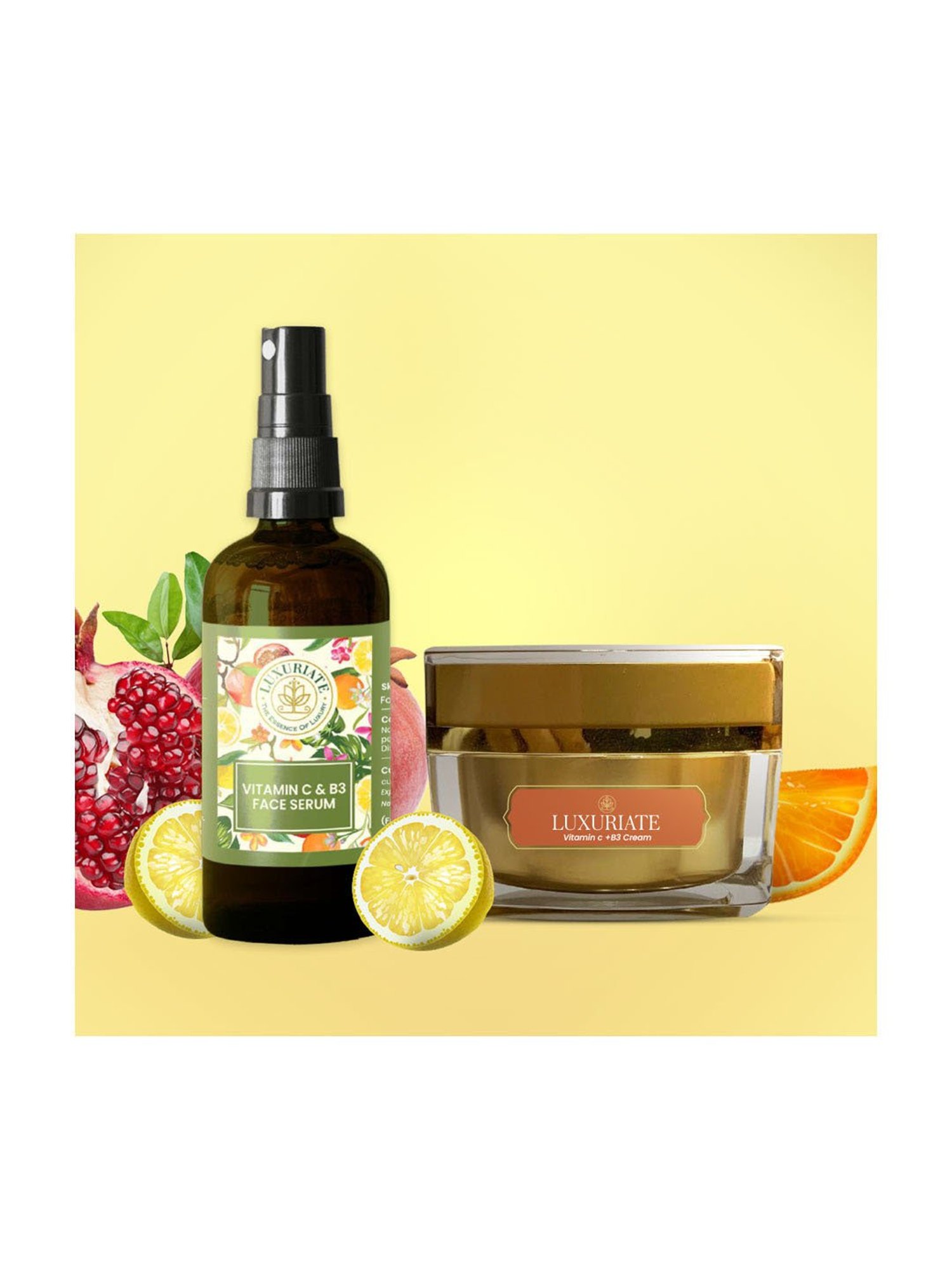 Luxuriate Vitamin C & B3 Moisturizer Cream and Face Serum Combo