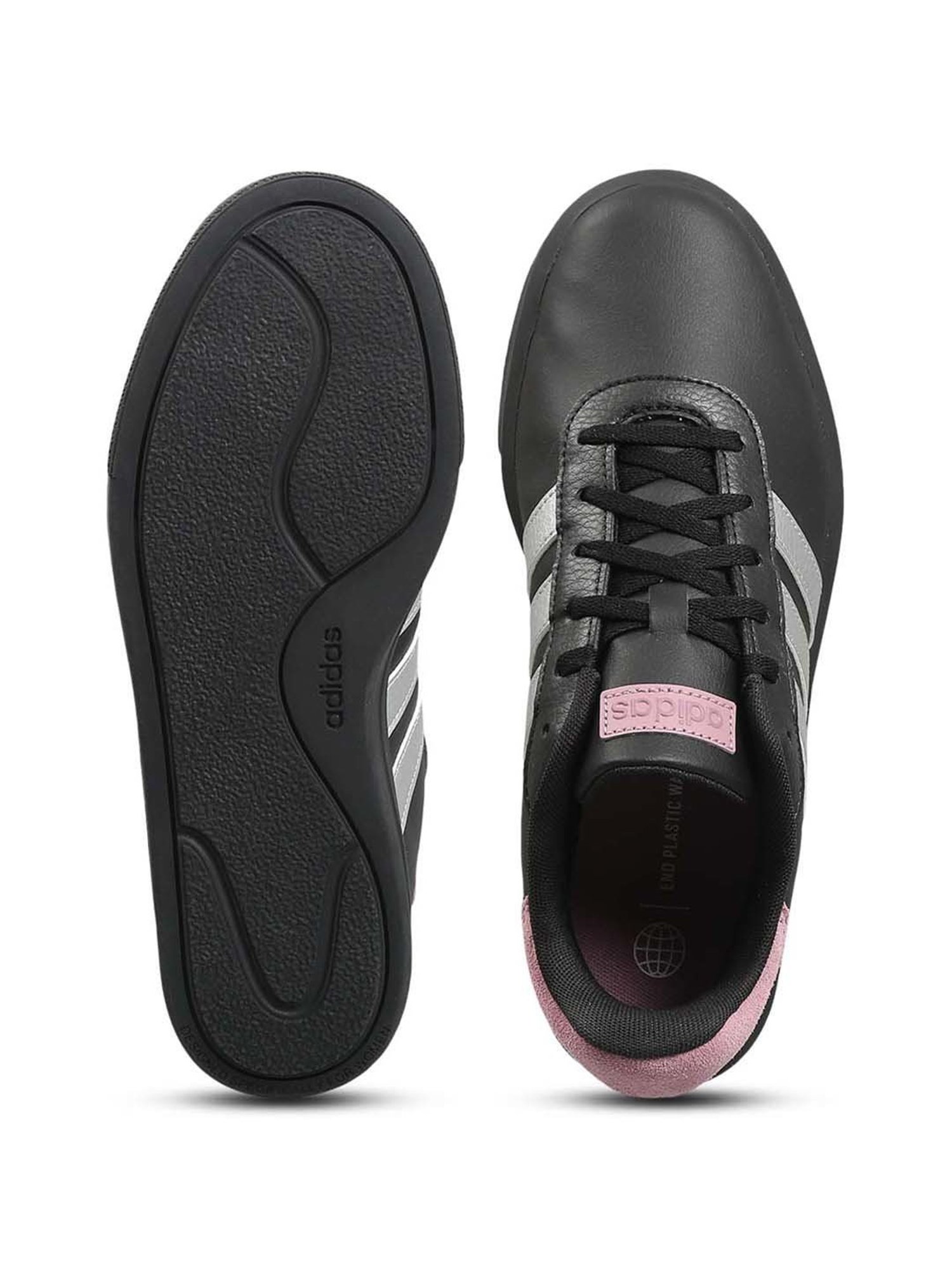 Adidas Women's Court Platform Black Skateboarding Shoes