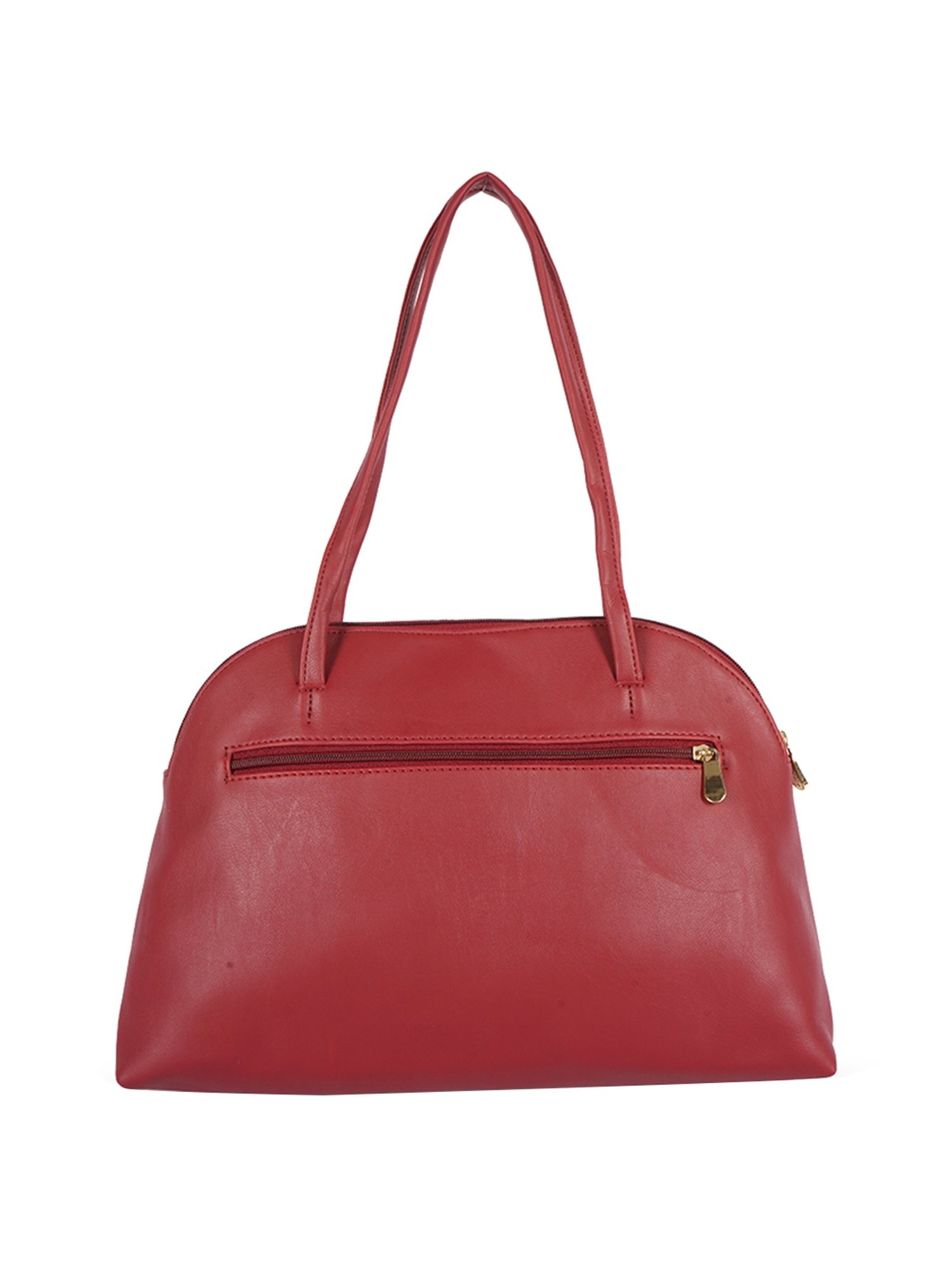 Baggit Inspect Red Textured Medium Handbag