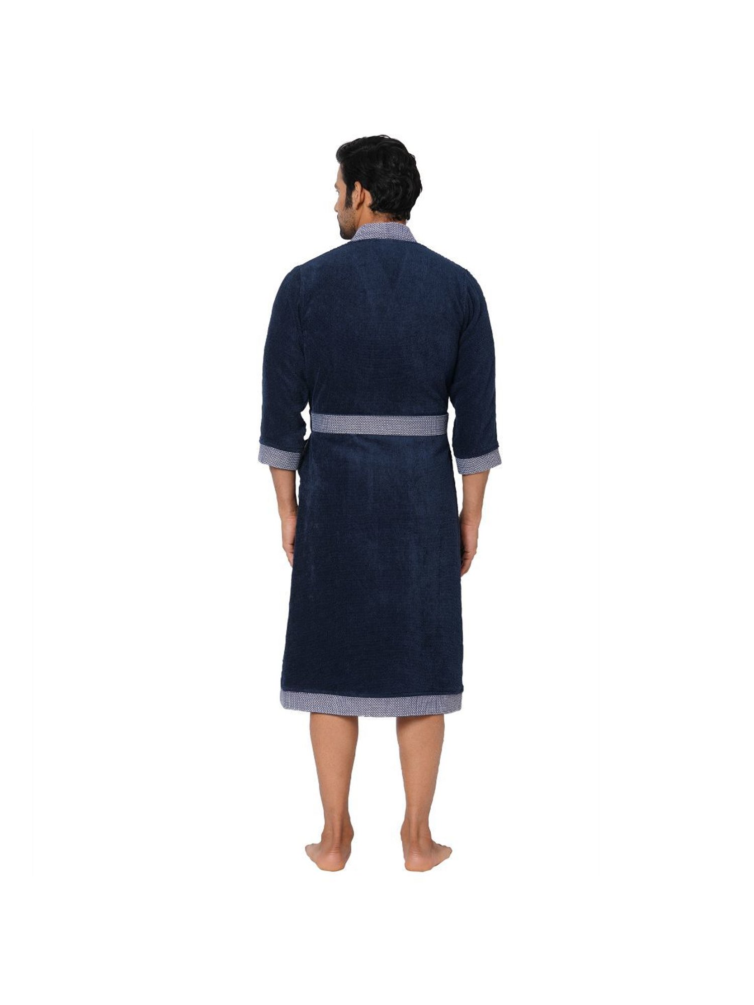 Spaces Hygro Solid Dark Blue Cotton Bathrobes