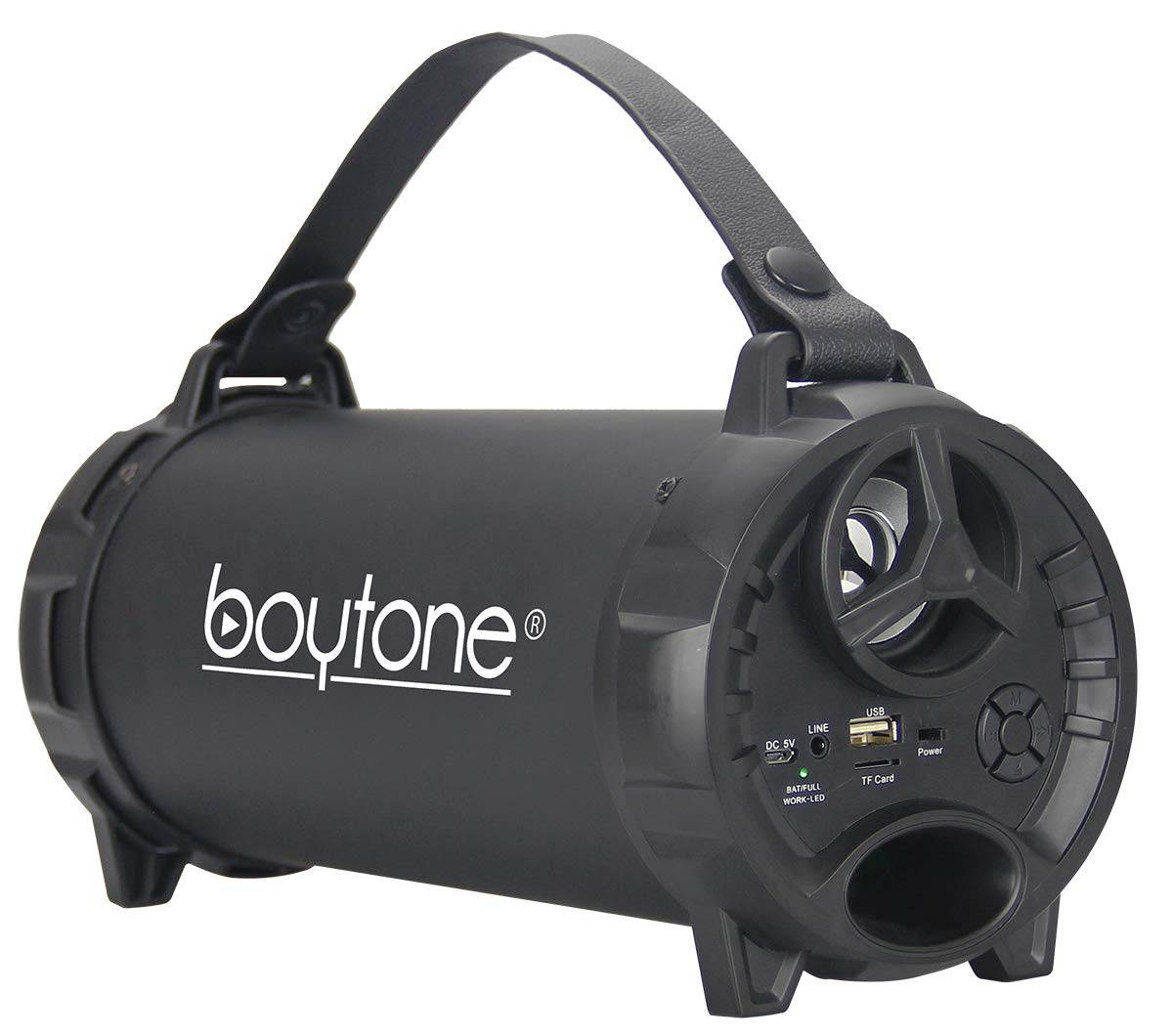 Boytone BT-40BK Portable Bluetooth Indoor/Outdoor Speaker 2.1 Hi-Fi Cylinder FM Built in Rechargeable Battery