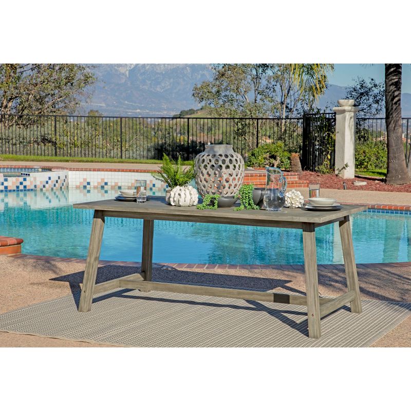Sierra 6pc Outdoor Eucalyptus Wood Rectangular Dining Set - Dark Gray - Coaster