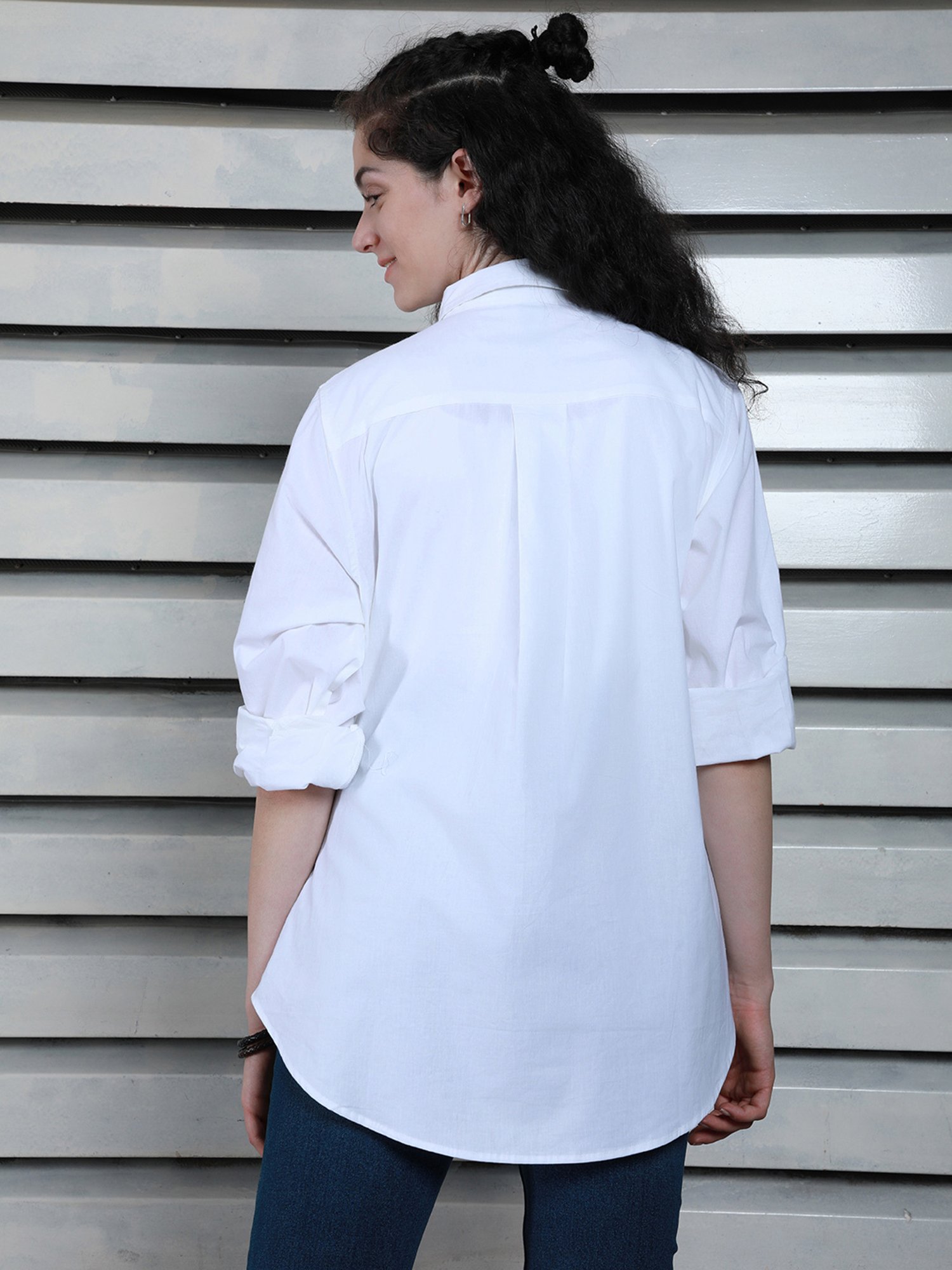 High Star White Cotton Shirt With Jeans
