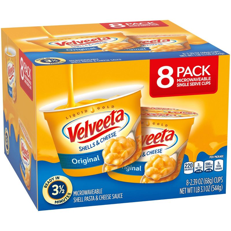 Velveeta Shells & Cheese Original Single Server Microwave Cups - 19.12oz/8pk