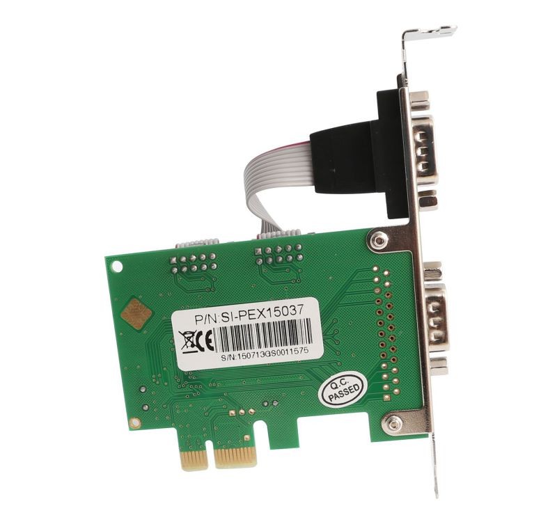 IO Crest 2 Port Serial PCI-e 1.0 x 1 with Full and Low Profile Brackets SI-PEX15037