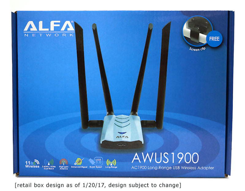 Alfa AWUS1900 802.11ac Dual band 2.4/5 Ghz Wi-Fi USB Adapter AC1900 1900Mbps