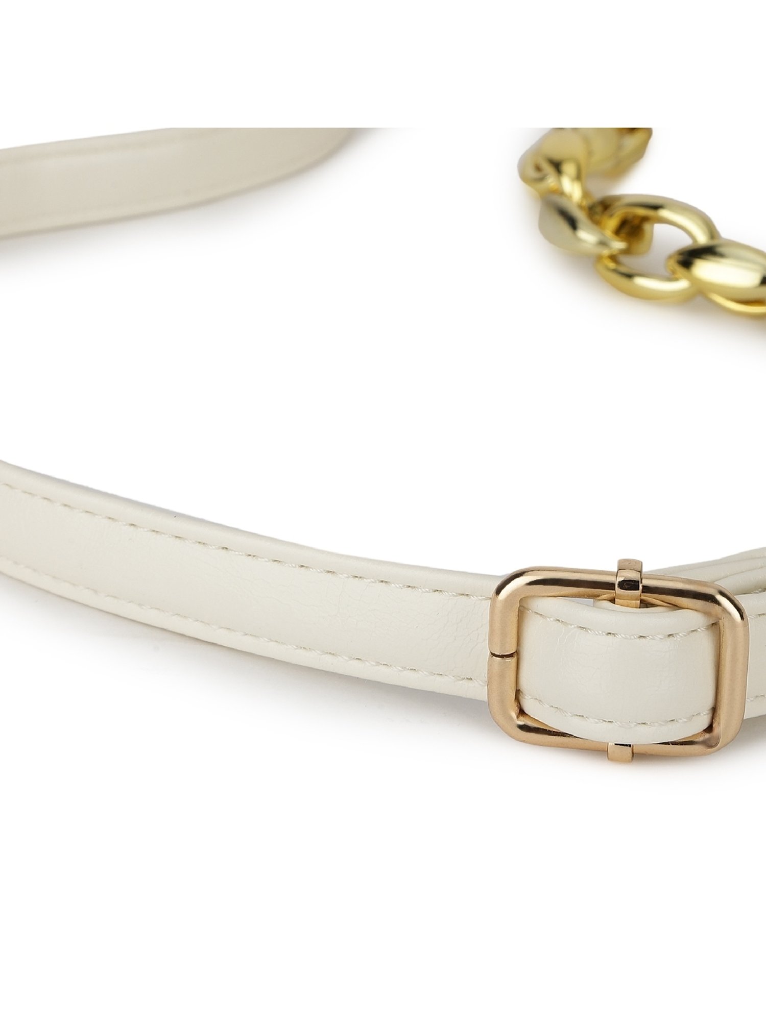 Fastrack White Solid Medium Satchel Handbag