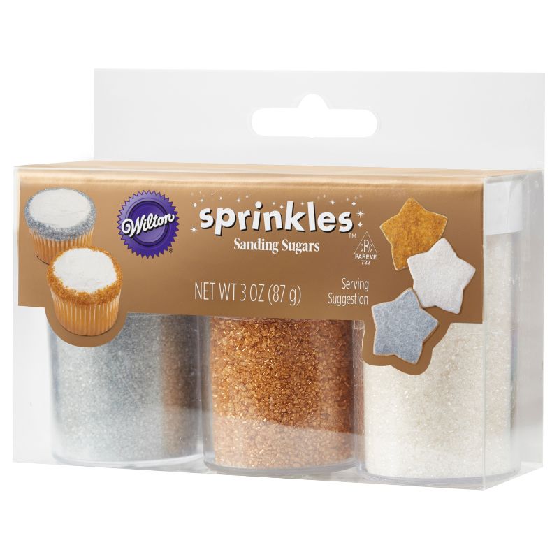 Wilton Gold, Silver and White Sugars - 3oz