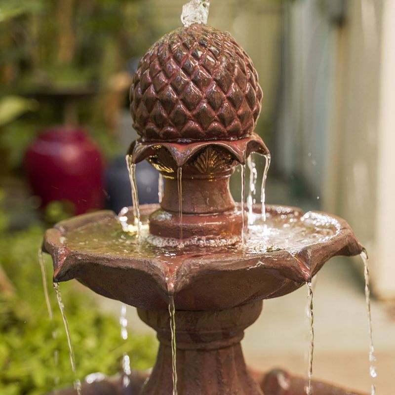 29" 3 Tier Freestanding Outdoor Waterfall Fountain Brown - XBrand
