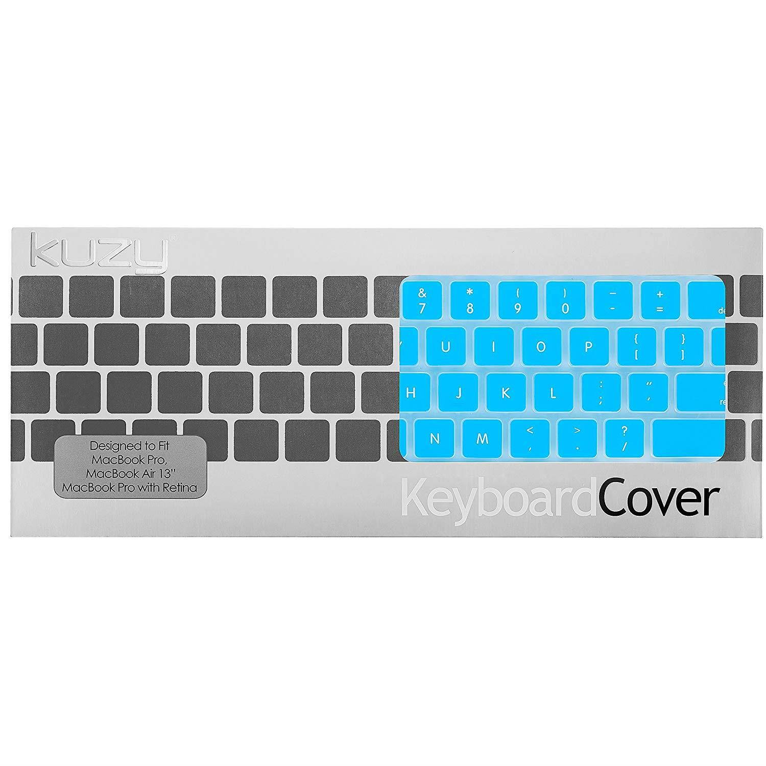 Kuzy AQUA BLUE Keyboard Cover Silicone Skin for MacBook Pro 13" 15" 17" (with or w/out Retina Display) iMac and MacBook Air 13" - Aqua Blue