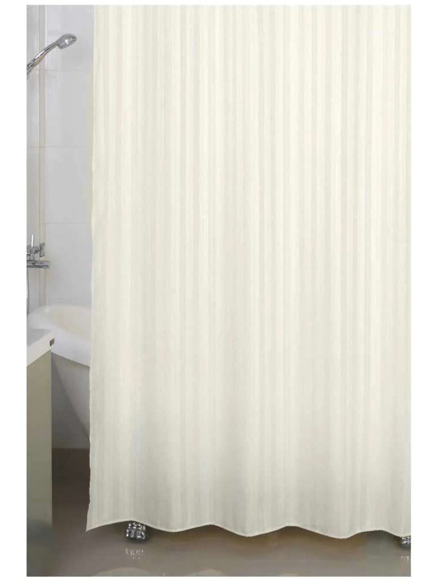 Freelance Off White Polyester Set of 1 Shower Curtain
