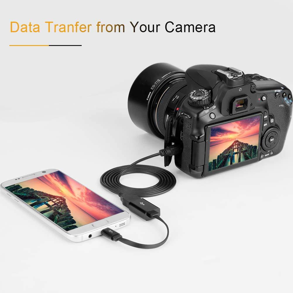 CableCreation Micro USB 2.0 OTG Cable Flat On The Go Adapter Micro USB Male to USB Female for Samsung S7 S6 Edge S4 S3 Android or Other Smart Phones Tablets with OTG Function 6 Inch, Black