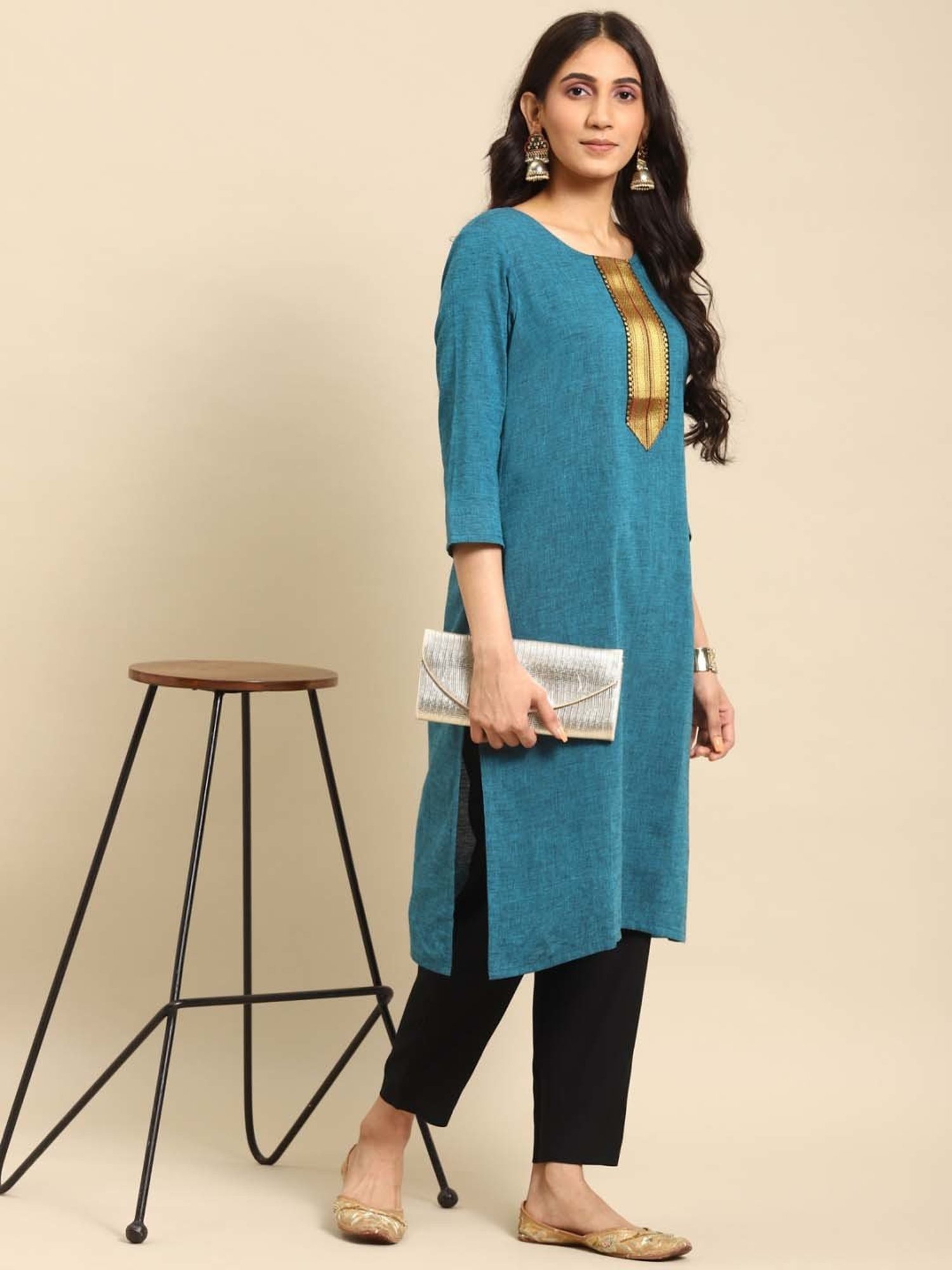 Castle Black Embroidered Palazzos