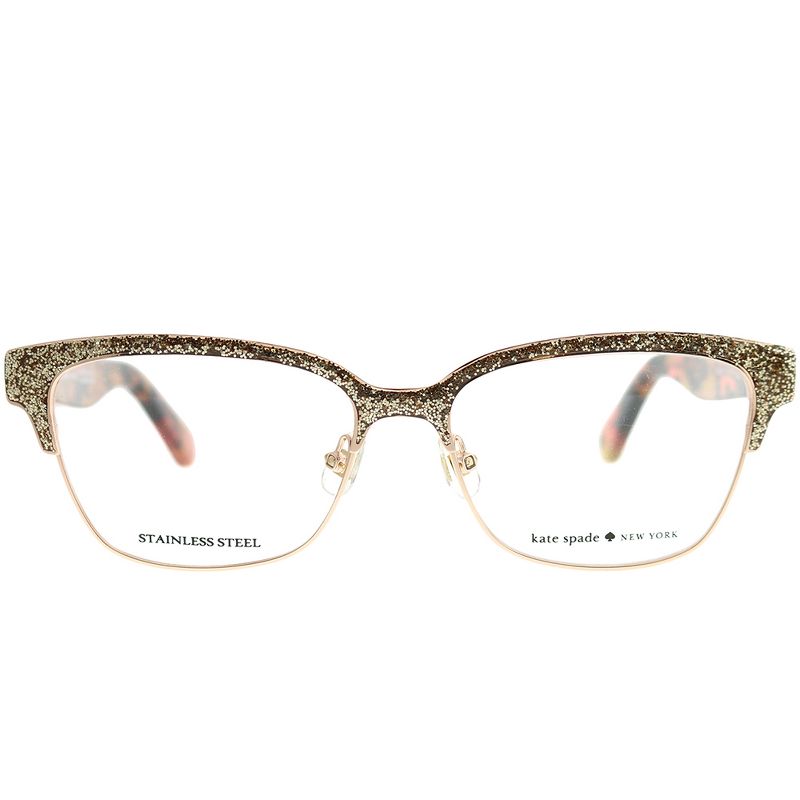 Kate Spade  S41 Womens Rectangle Eyeglasses Rose Gold Pink Havana 53mm