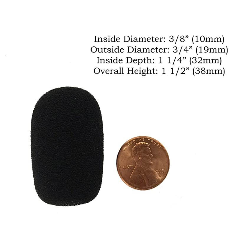 XFFZ5PBLK Lapel Headset Microphone Windscreen Color Black 5Pack