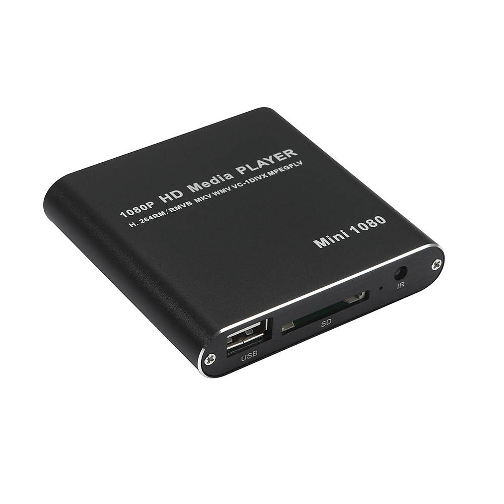 MINI 1080P Full HD Media USB HDD SD/MMC Card Player Box, US Plug(Silver)