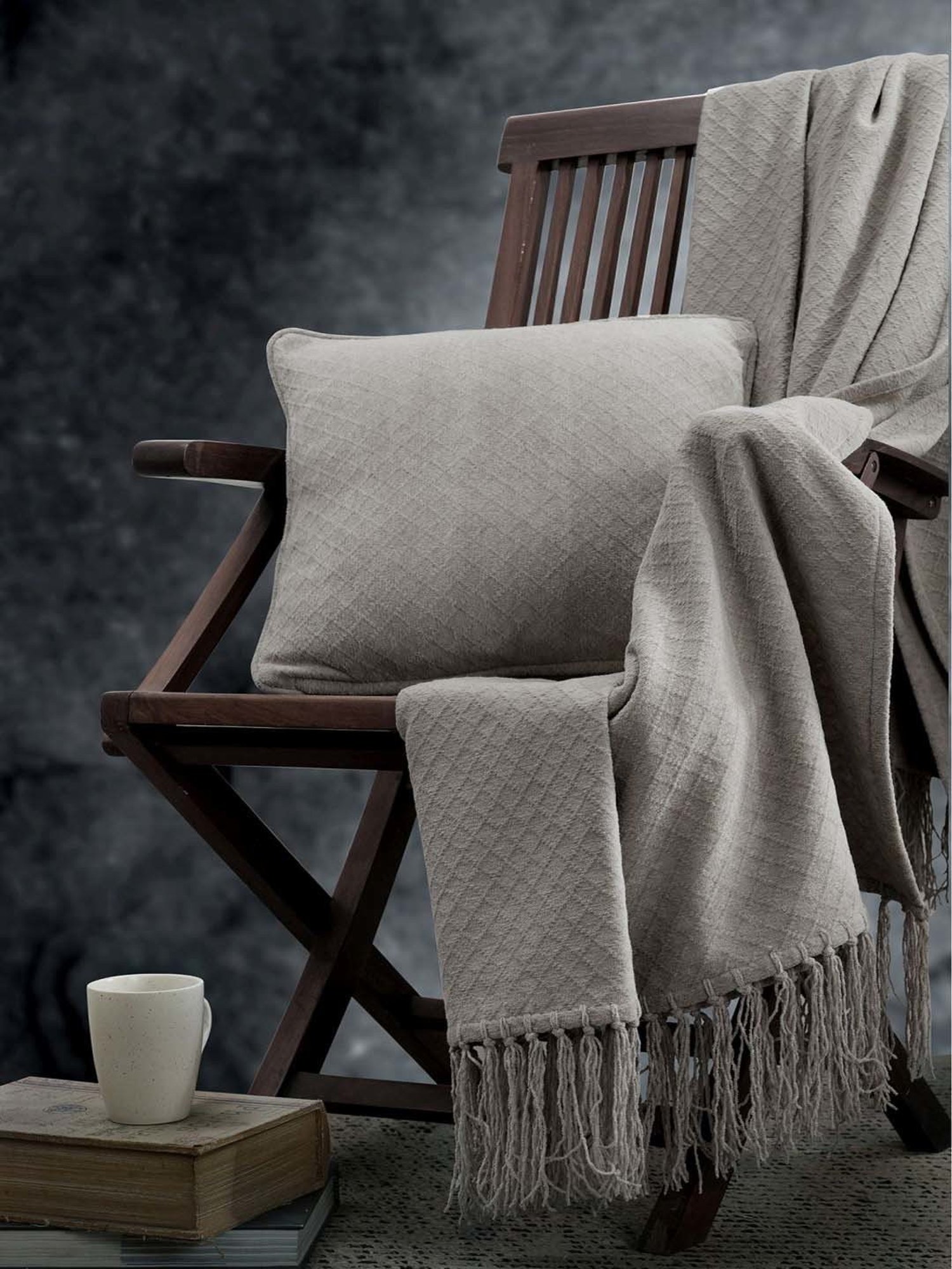 Maspar Colorart Blaize Silver Grey Cotton 200 TC 256 GSM Cushion Cover