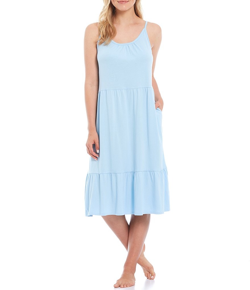 Kate Landry Solid Tiered Lounge Tank Dress