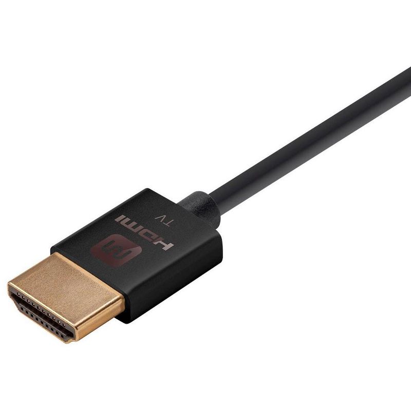 Monoprice HDMI High Speed Active Cable - 10 Feet - Black, 4K@60Hz, HDR, 18Gbps, 36AWG, YUV 4:4:4 - Ultra Slim Active Series